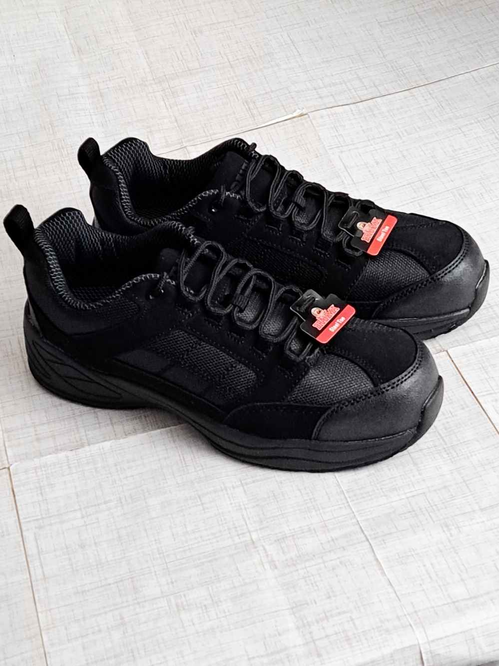 Brahma Adan Men's Black Casual Steel Toe Lace-Up Sneakers Work Shoee Sz 9